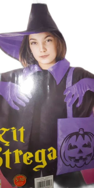 MAGA STREGA MAKE UP E VESTITO - COSTUME CARNEVALE E FESTE A TEMA