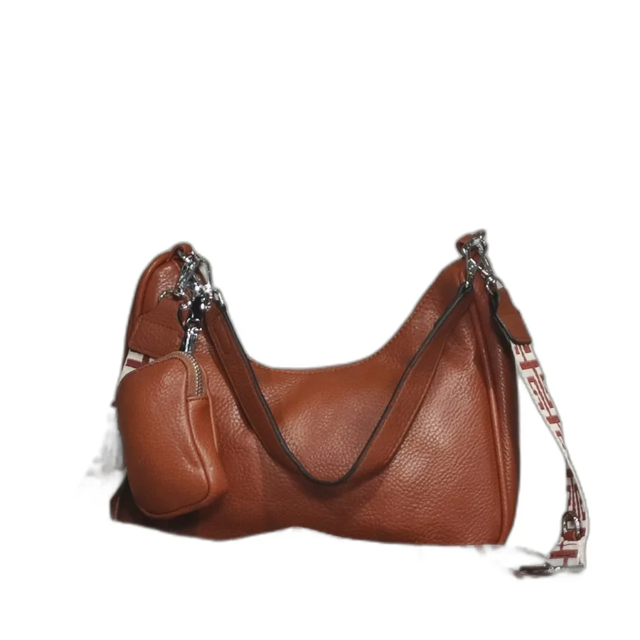 Borsa donna tracolla regolabile con motivo greco e borsellino incluso