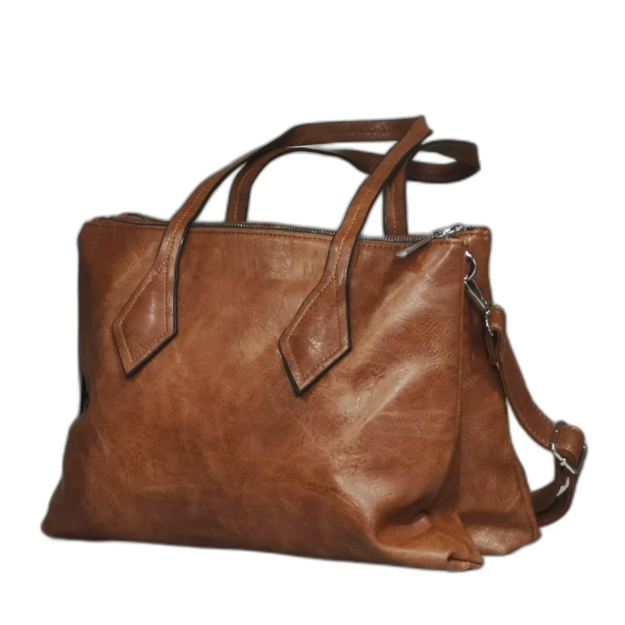 Borsa donna elegante doppia zip tracolla regolabile