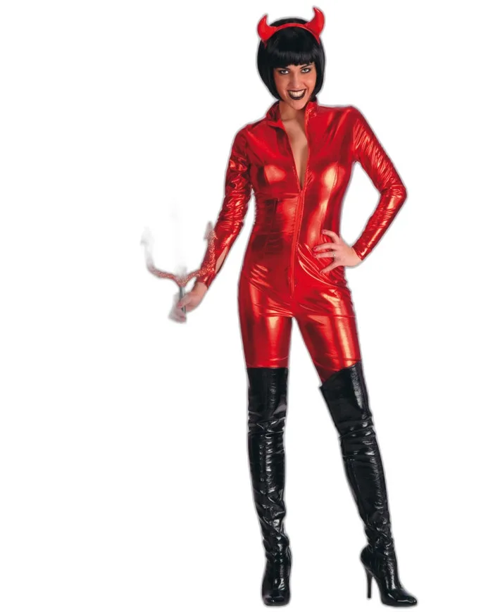 DIAVOLESSA DEMONE REGINA DEGLI INFERI DELUXE  - COSTUME HALLOWEEN CARNEVALE E FESTE  A TEMA