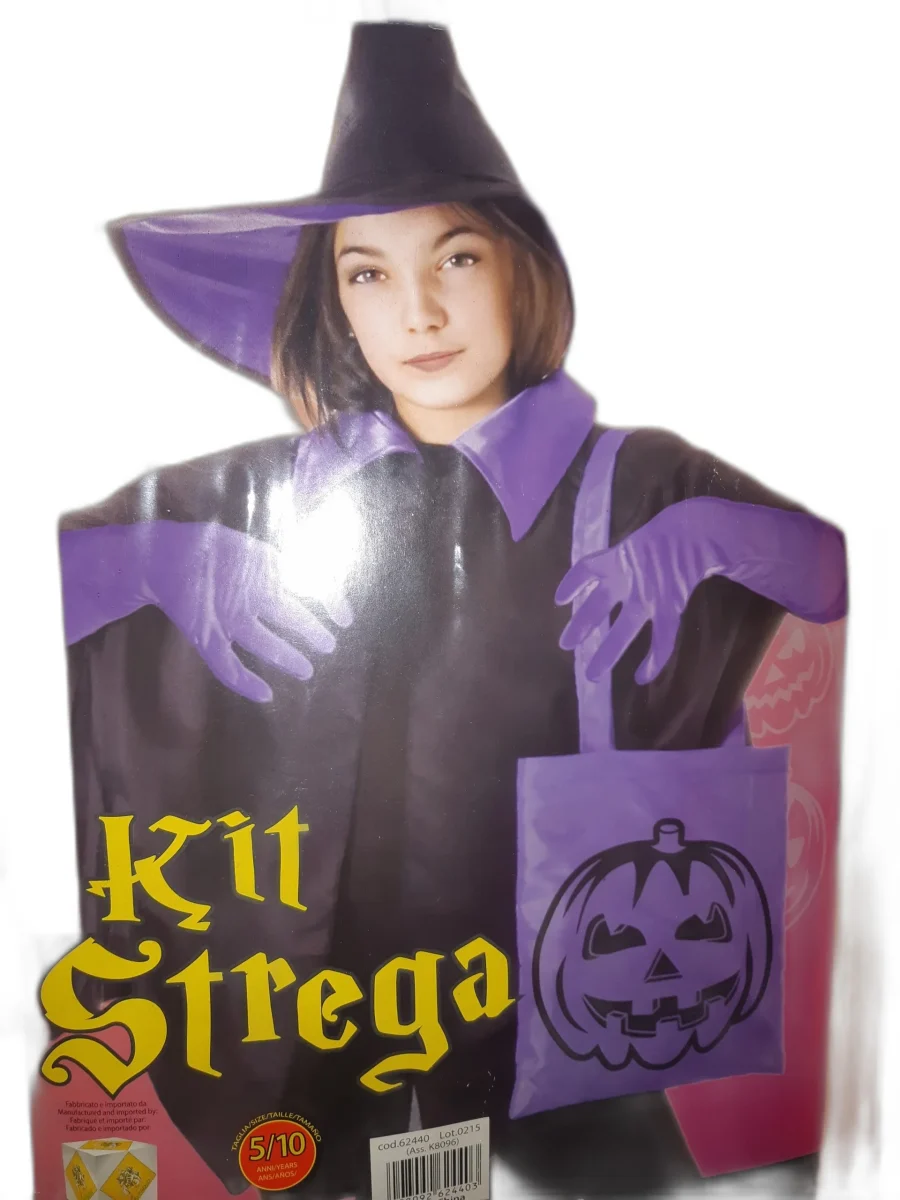 MAGA STREGA MAKE UP E VESTITO - COSTUME CARNEVALE E FESTE A TEMA