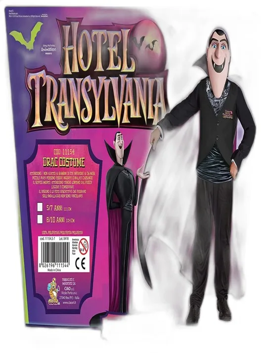 HOTEL TRANSYLVANIA DRAC- COSTUME HALLOWEEN CARNEVALE E FESTE  A TEMA