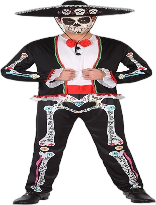 MARIACHI SCHELETRO MESSICANO  - COSTUME HALLOWEEN CARNEVALE E FESTE  A TEMA