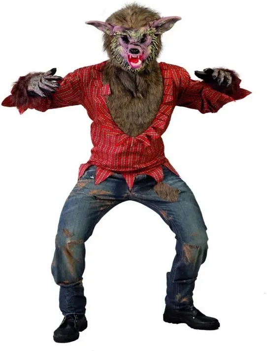 LUPO FEROCE LICANTROPO LUPO MANNARO - COSTUME HALLOWEEN CARNEVALE E FESTE  A TEMA