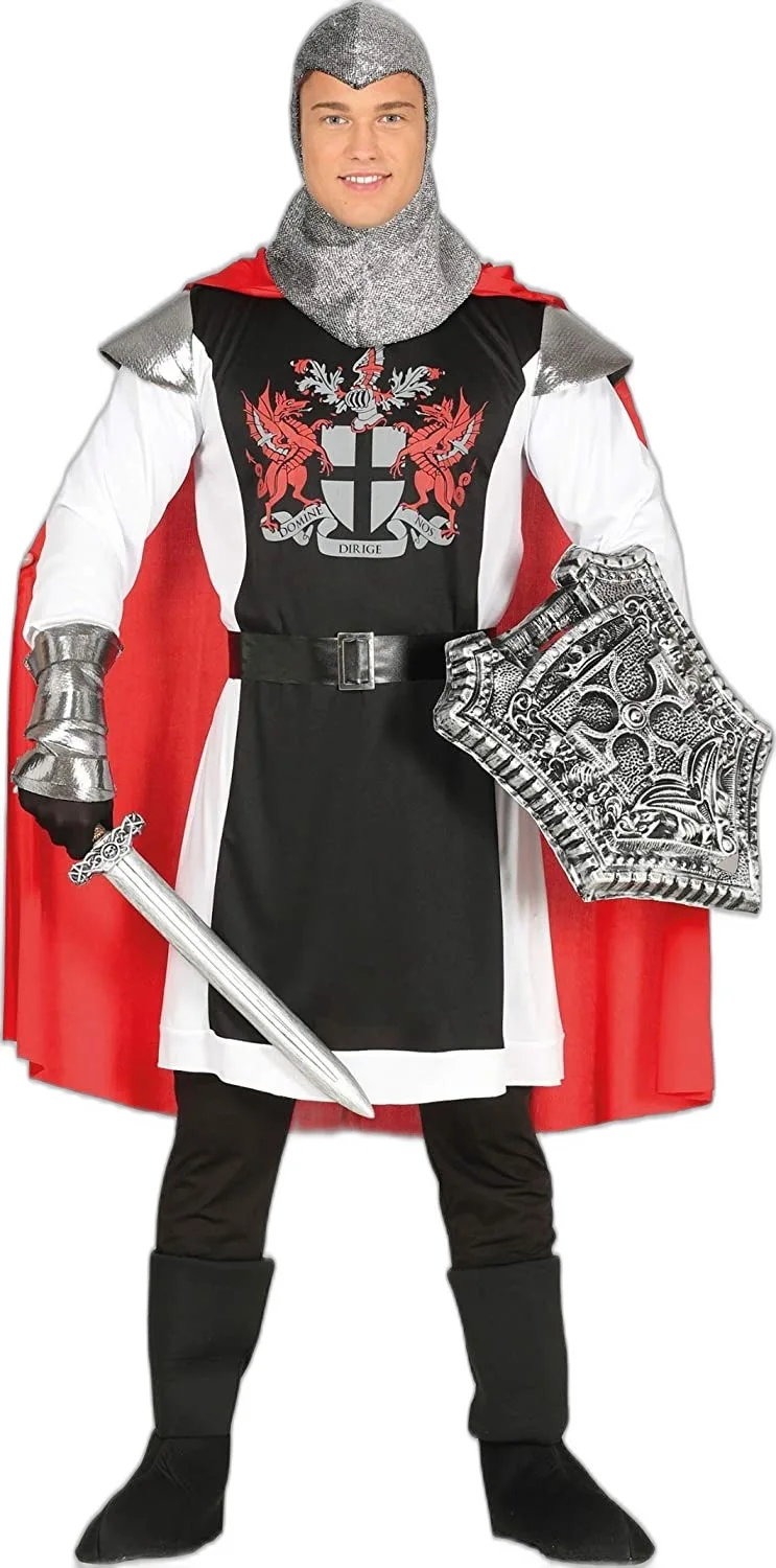 CAVALIERE MEDIOEVALE GUERRIERO CROCIATO - COSTUME CARNEVALE E FESTE A TEMA